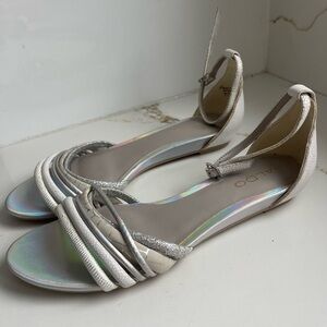 Aldo Silver Strappy Sandals size 9